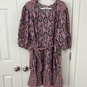 Knox Rose Purple Paisley Floral Dress